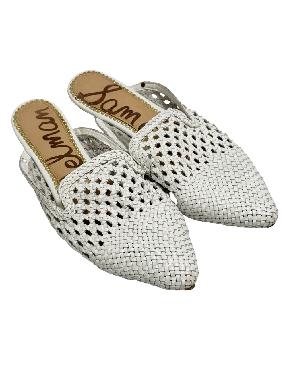 Sam Edelmam Clara Woven Mule White 9.5